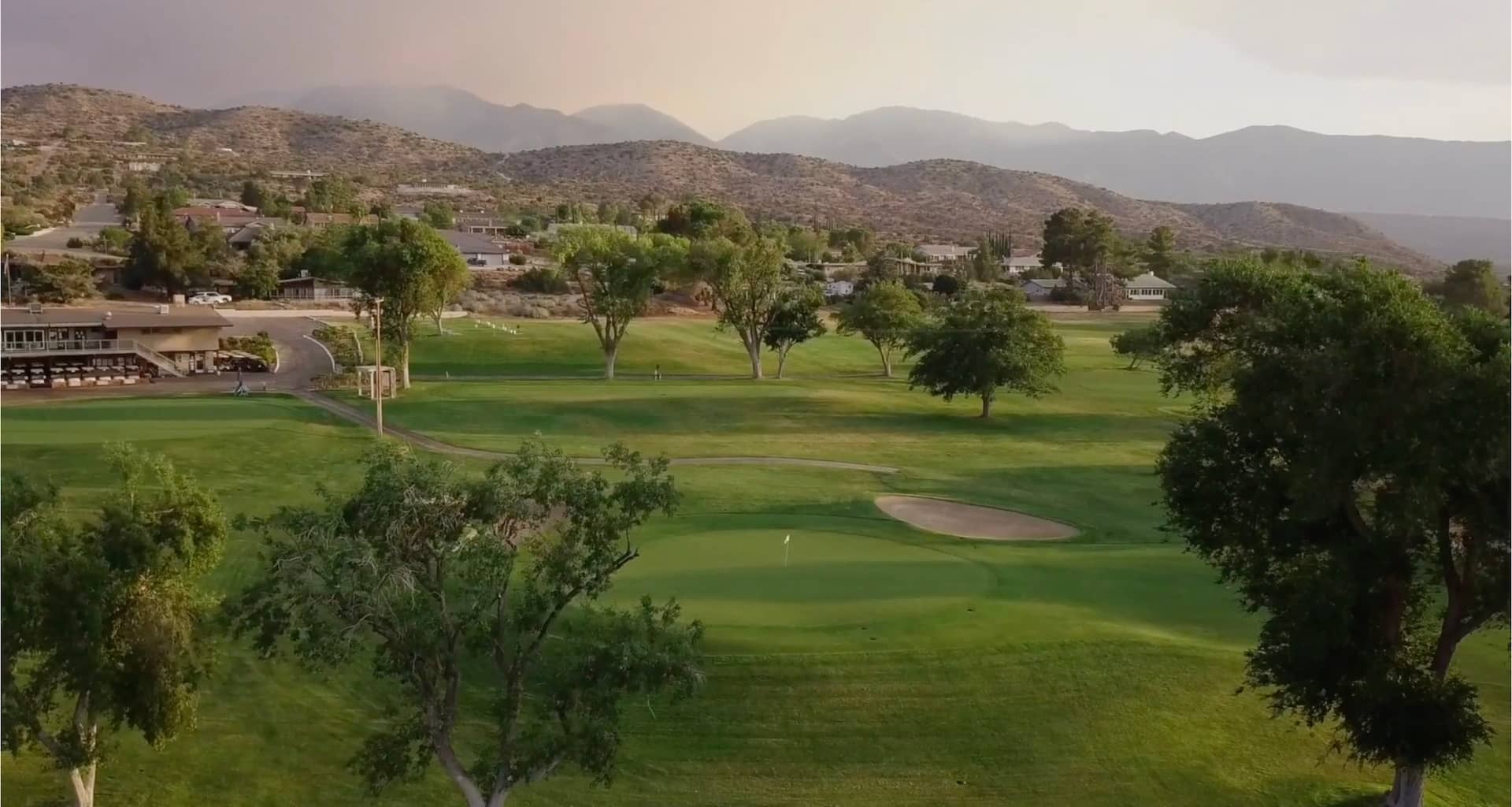 Crystalaire Country Club — fairway and bunker aerial.