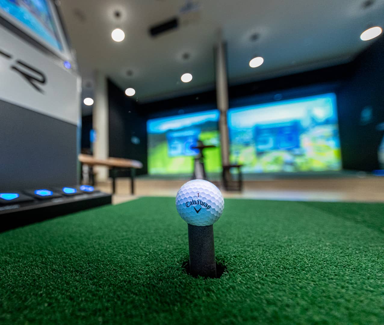 Indoor screen golf at Golf Plus, La Mirada