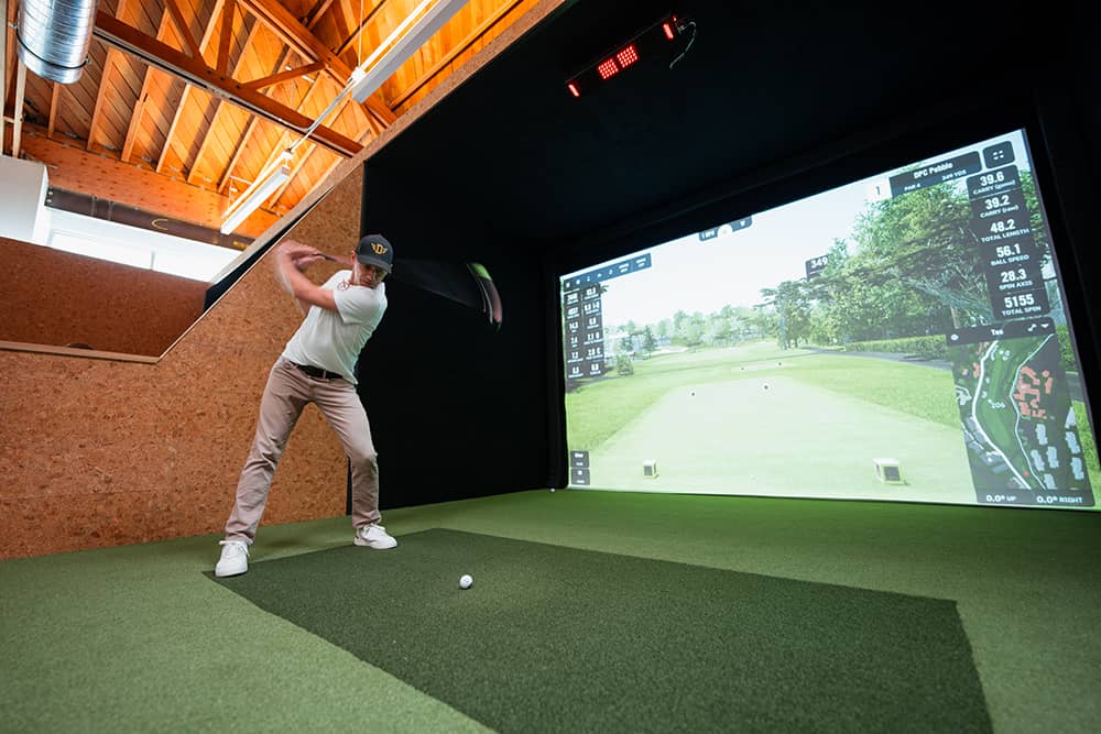 Simulator bays at Four Wood Golf, Santa Monica