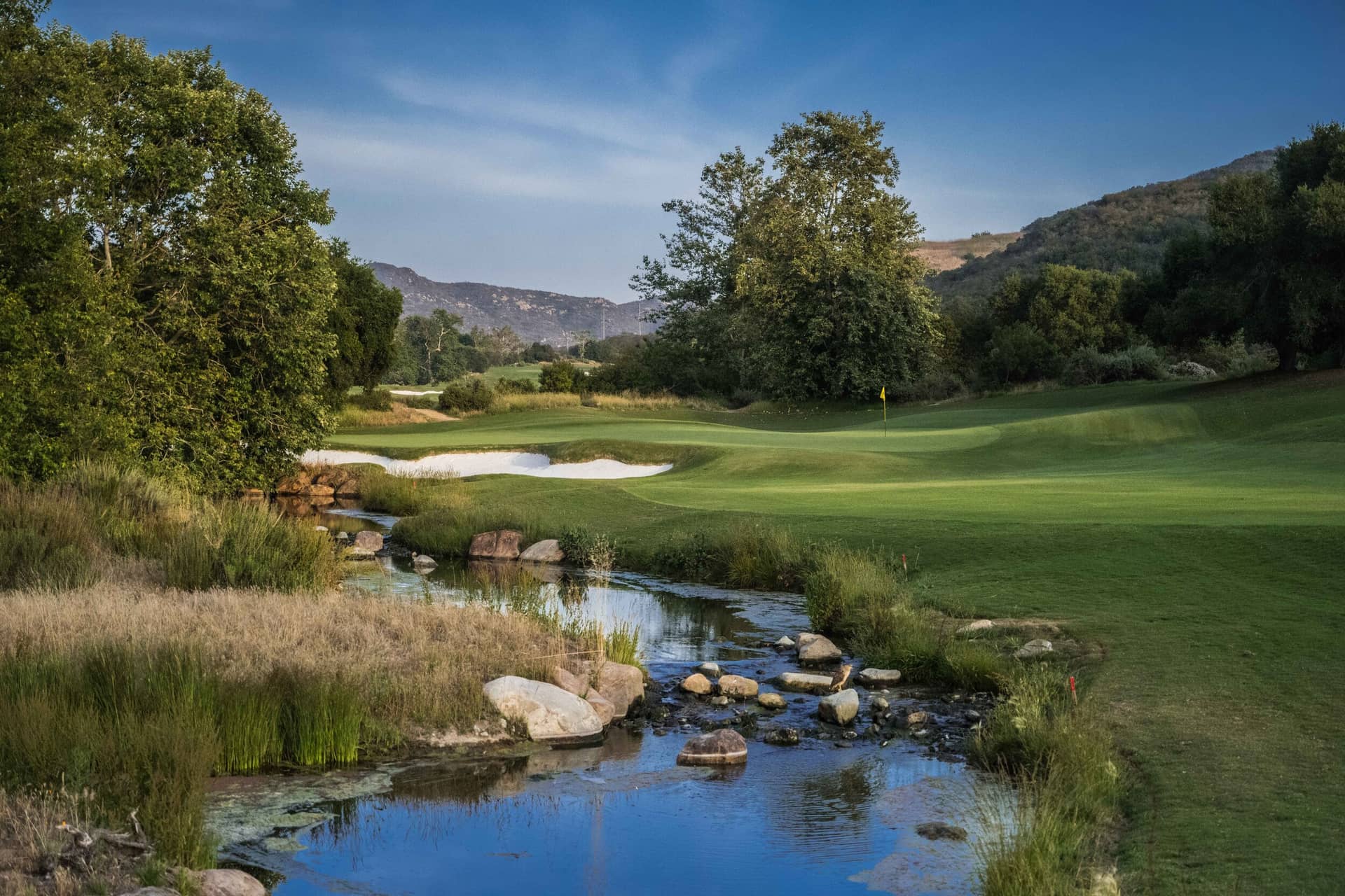 Creek and green at Shady Canyon Golf Club.