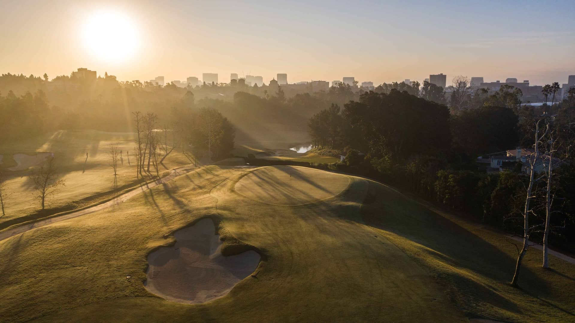 Aerial view of Bel-Air Country Club, Los Angeles. Credit: Patrick "PJ" Koenig / PJKoenig Golf Photography (pjkoenig.com). Used for editorial coverage on a non-commercial site.