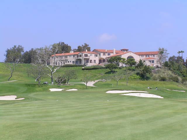 The 9th hole at The Riviera Country Club, Pacific Palisades, CA. Credit: Dan (golfpro1) / Flickr via Wikimedia Commons, CC BY 2.0. Used for editorial coverage.