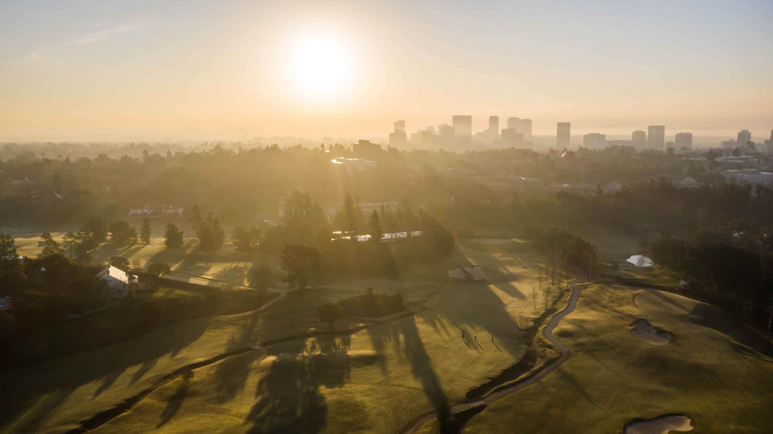 Aerial view of Bel-Air Country Club, Los Angeles. Credit: Patrick "PJ" Koenig / PJKoenig Golf Photography (pjkoenig.com). Used for editorial coverage on a non-commercial site.
