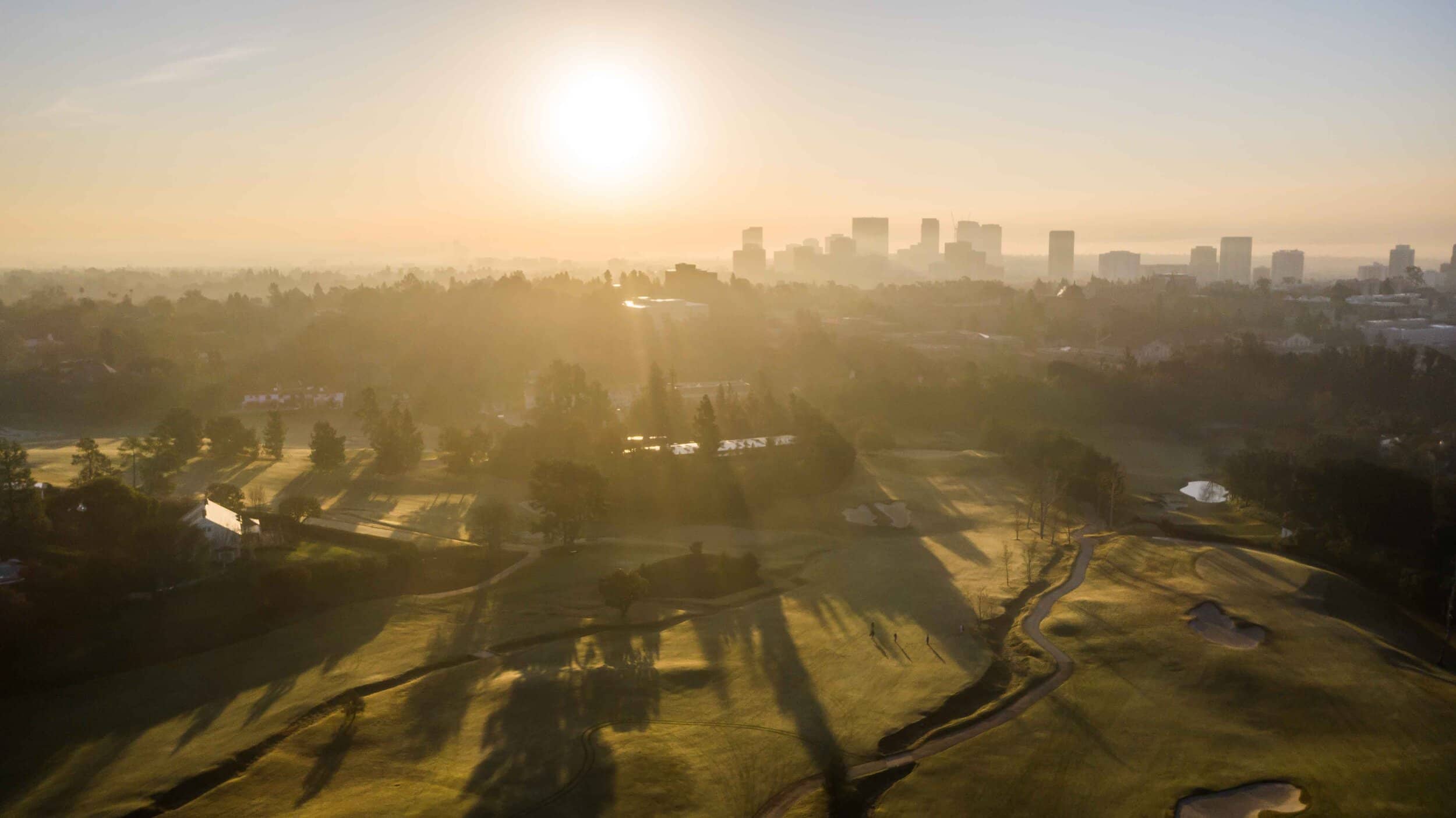 Aerial view of Bel-Air Country Club, Los Angeles. Credit: Patrick "PJ" Koenig / PJKoenig Golf Photography (pjkoenig.com). Used for editorial coverage on a non-commercial site.