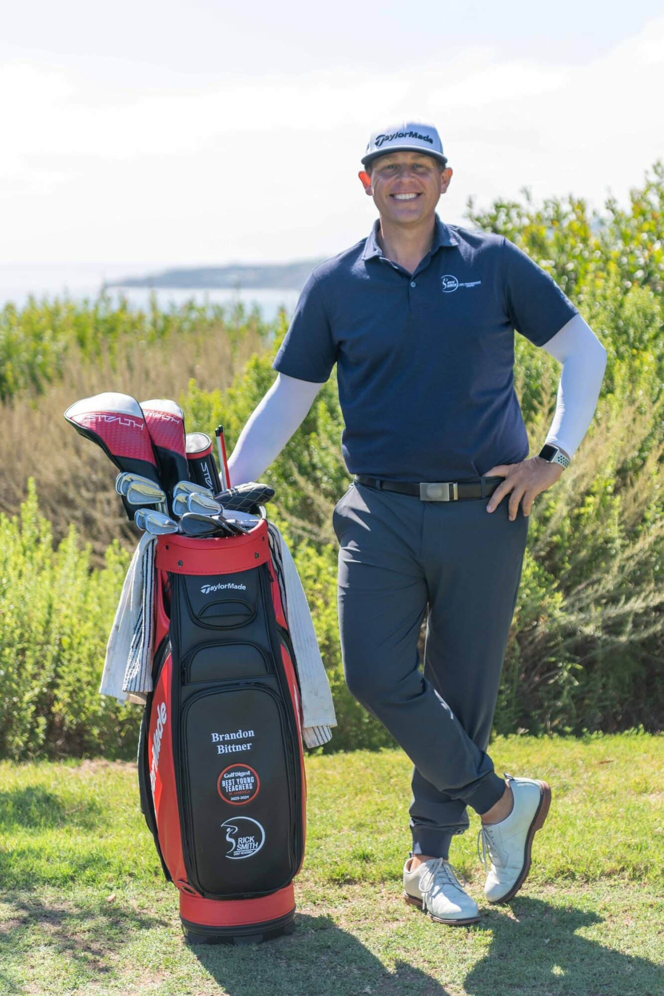 Portrait of LA golf instructor Brandon Bittner (Rick Smith Golf Academy, Trump National LA). Source: VoyageLA feature interview (voyagela.com). Used for editorial coverage on a non-commercial site.